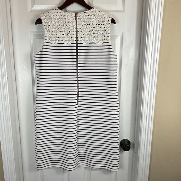 New Tommy Hilfiger Women Sz 16 Dress White Lace Navy Striped Sleeveless Sheath - Picture 5 of 12